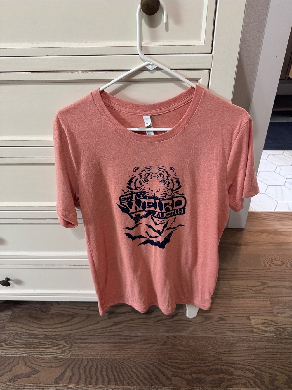 Stay Weird Austin Coral Graphic Short Sleeve Tee
